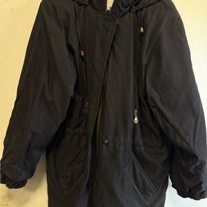 Larry Levine Men's Dark Gray Hooded Puffer Jacket